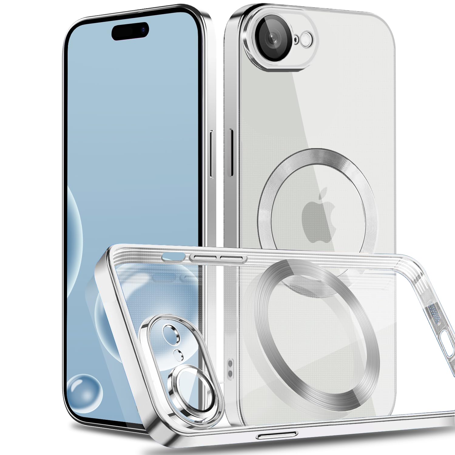 Amazon.co.jp: MuZiF iPhone 16e 用 ケース クリア メッキ加工 Magsafe