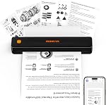 Imprimantes thermiques portables Rongta sans fil pour voyage, imprimante mobile Bluetooth, imprimante sans encre pour école/bureau/maison, compatible avec Android, iOS et ordinateur portable (Noir)
