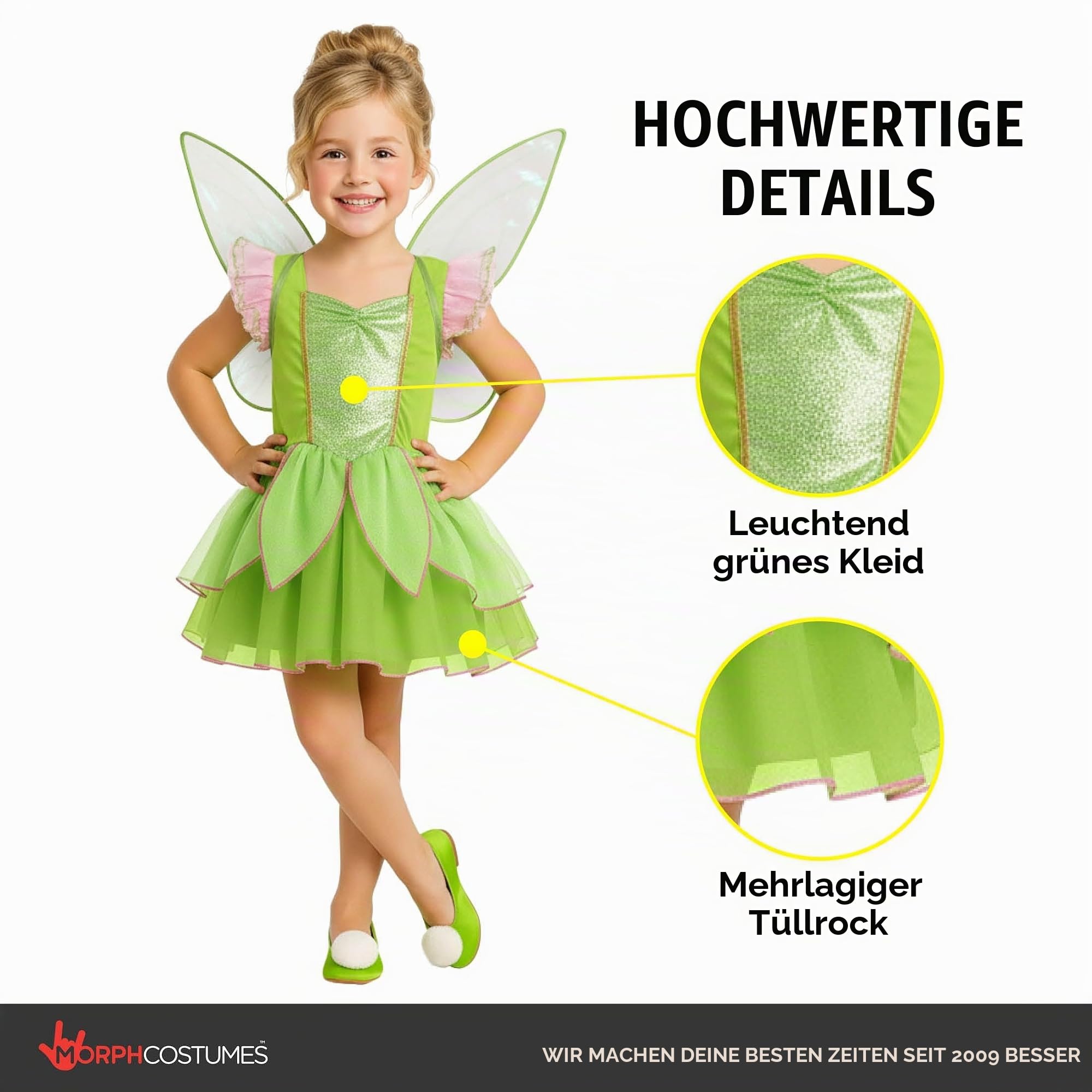 Morph Feen Kostüm Kinder, Fee Kostüm Kinder, Feenkostüm Mädchen, Faschingskostüme Kind, Karneval Kostum Kind