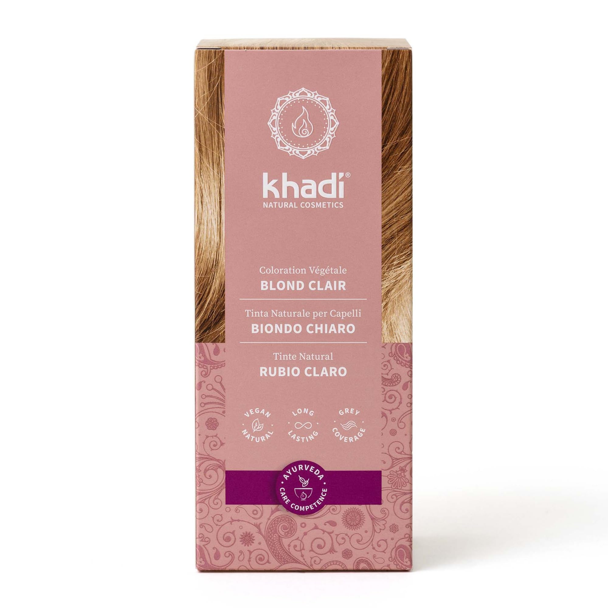 khadi BIONDO CHIARO Tinta naturale per capelli - Tinta per capelli per una nuance bionda chiara, delicata e luminosa - 100% naturale e vegana - 100 g