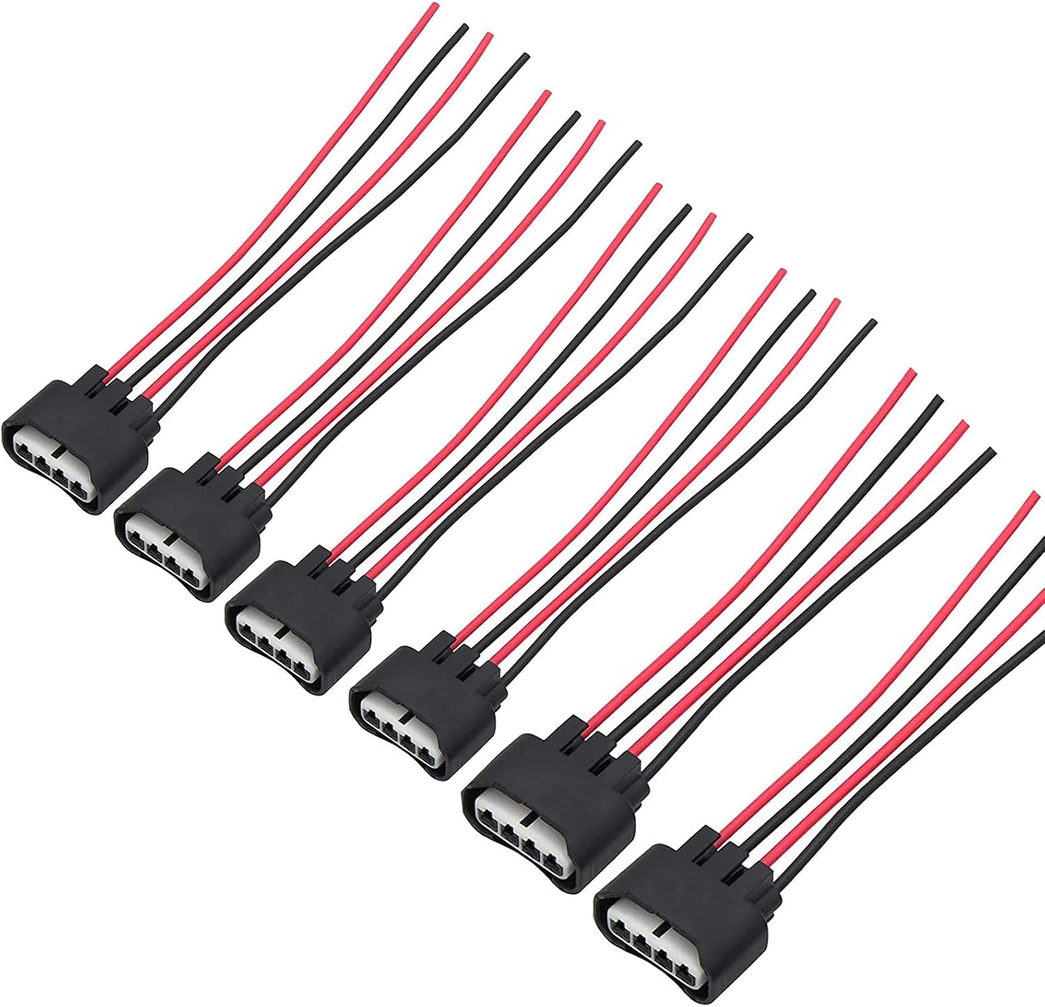6 Packs Ignition Coil Connector Compatible with Toyota Scion Pontiac Chevrolet Chevy Lexus Ignition Coil Connector Harness L4 2.4L Ignition Coil Female Connector Plug Harness Pigtail Toyota Connectors