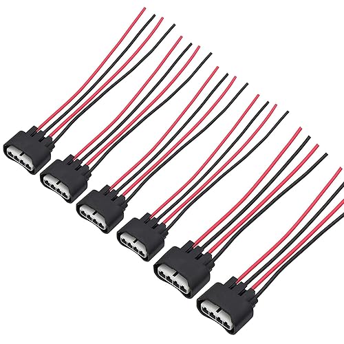 Paquete de 6 conectores de bobina de encendido compatibles con Toyota Scion Pontiac Chevrolet Chevy Lexus Conector de bobina de encendido Arnés de