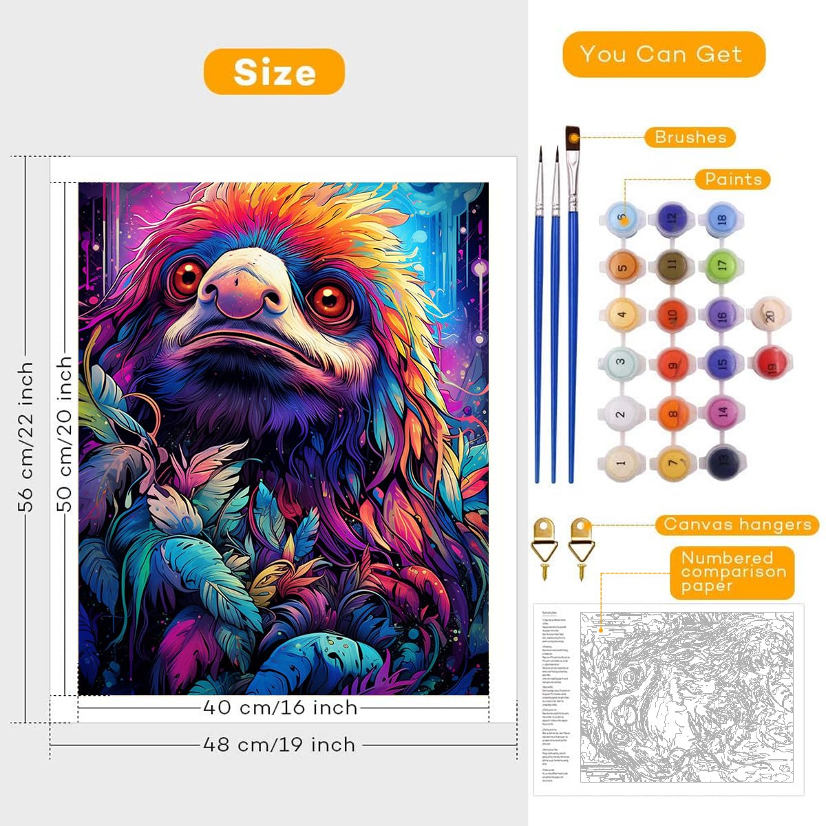 TANGFEIY Kits de peinture par numéros avec pinceaux panda Peinture à l'huile DIY Aquarelle avec pinceaux et pigment acrylique sur toile Maison Art déco Artisanat DIY Cadre (40x50cm