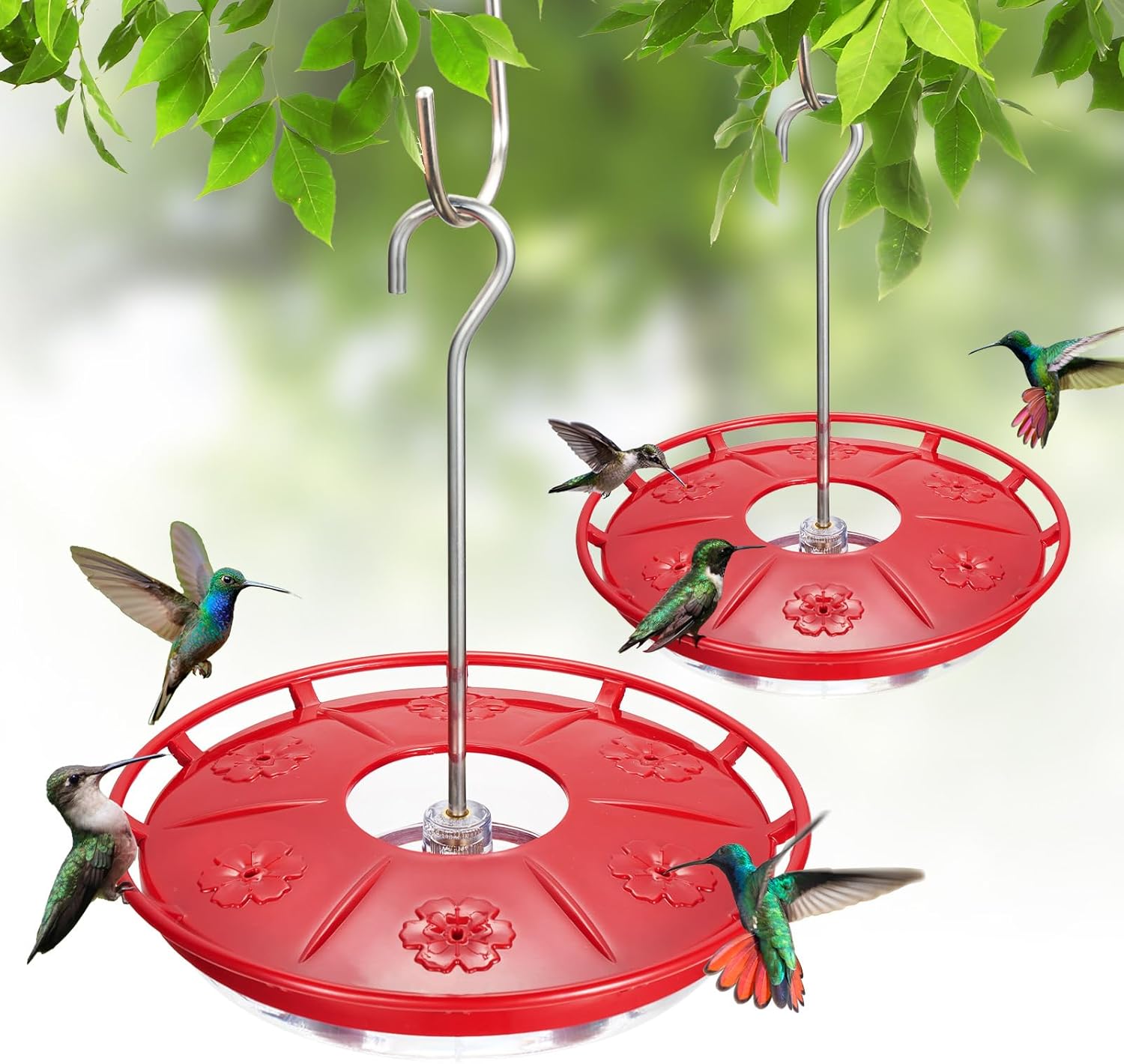 Kingsyard 2 Pack 16 OZ Hummingbird Feeders for Open air Hanging, 6 Bee…