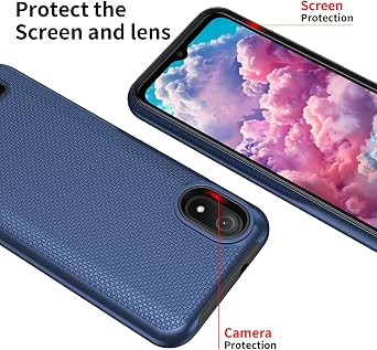 for Cloud Mobile Stratus C8 Case, with Screen Protector, Dual Layer Shockproof Protective (Blue, Cloud Mobile Stratus C8)
