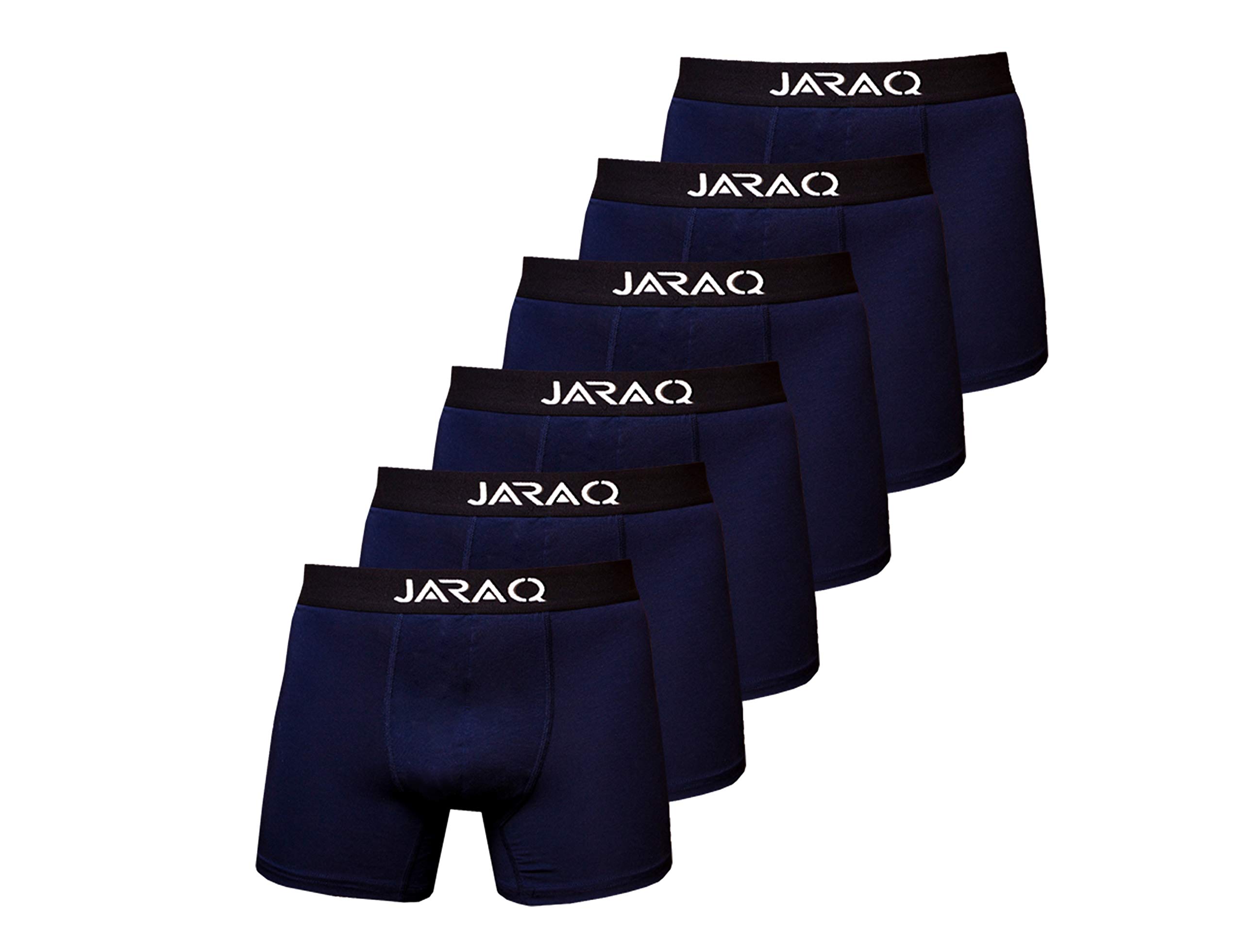 Bambus Boxershorts Unterwäsche Herren Perfekte Passform & Bequem Weiches Material 6er Pack Boxershorts mit langem Bein Unterhosen für Männer ohne kratzendes Etikett (2003 - blau, XXL)