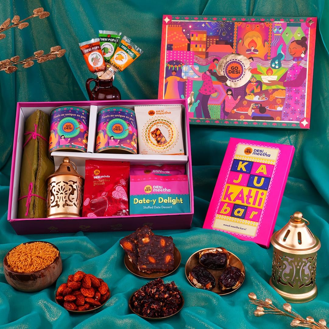 GO DESi Premium Indian Sweets Rakhi Gift Pack Hamper Box Rakhi gifts for Brother and Sister