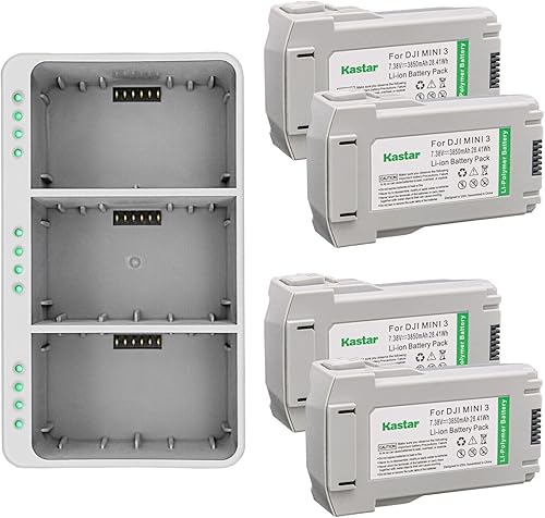 Miniatura 7 de Kastar Cargador triple LED compatible con DJI Intelligent Flight Mini 3 Drone, Mini 3 Pro Drone, Mini 4 Pro Camera Drone
