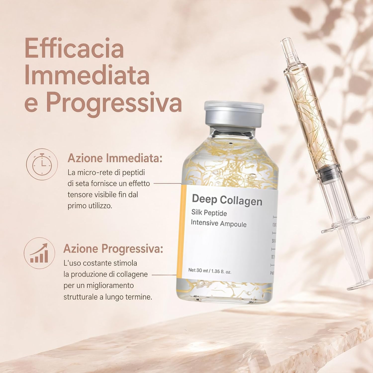 BioChroma Siero Viso Coreano Effetto Lifting al Collagene 2x30ml | Siero viso coreano liftante con collagene e peptidi di seta. Azione antietà rimodellante per pelle tonica e idratata.