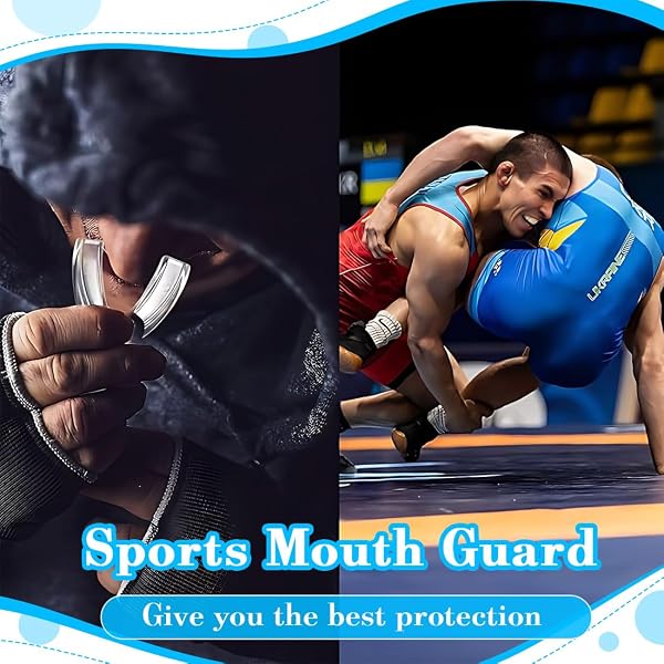2 Pezzi Paradenti Per Adulti, Paradenti Sportivo Adulti e Bambini Contatto Completo per Tutti Gli Sport, tra Cui Rugby, MMA, Hockey, Judo Arti Marziali e Boxe (Trasparente) - 4