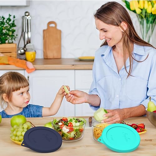 Miniatura 6 de Sophico Tapa redonda de almacenamiento de silicona de 4 tazas de repuesto para cuencos de vidrio Anchor Hocking y Pyrex 7201-PC (recipiente no