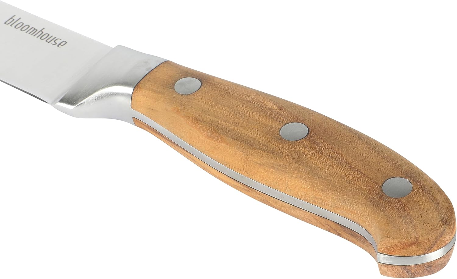 Bloomhouse 8-Inch Slicing Knife – German Stainless Steel Carving Blade with Forged Italian Olive Wood Handle, Full Tang Knife for Meat, Roasts & BBQ