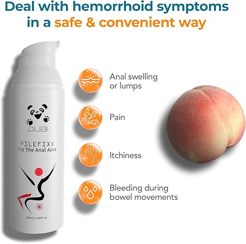 Miniatura 6 de DUBI Pilefixx Tratamiento para hemorroides - Crema para hemorroides - Pomada para hemorroides y fisuras para quemar, picazón, hinchazón -