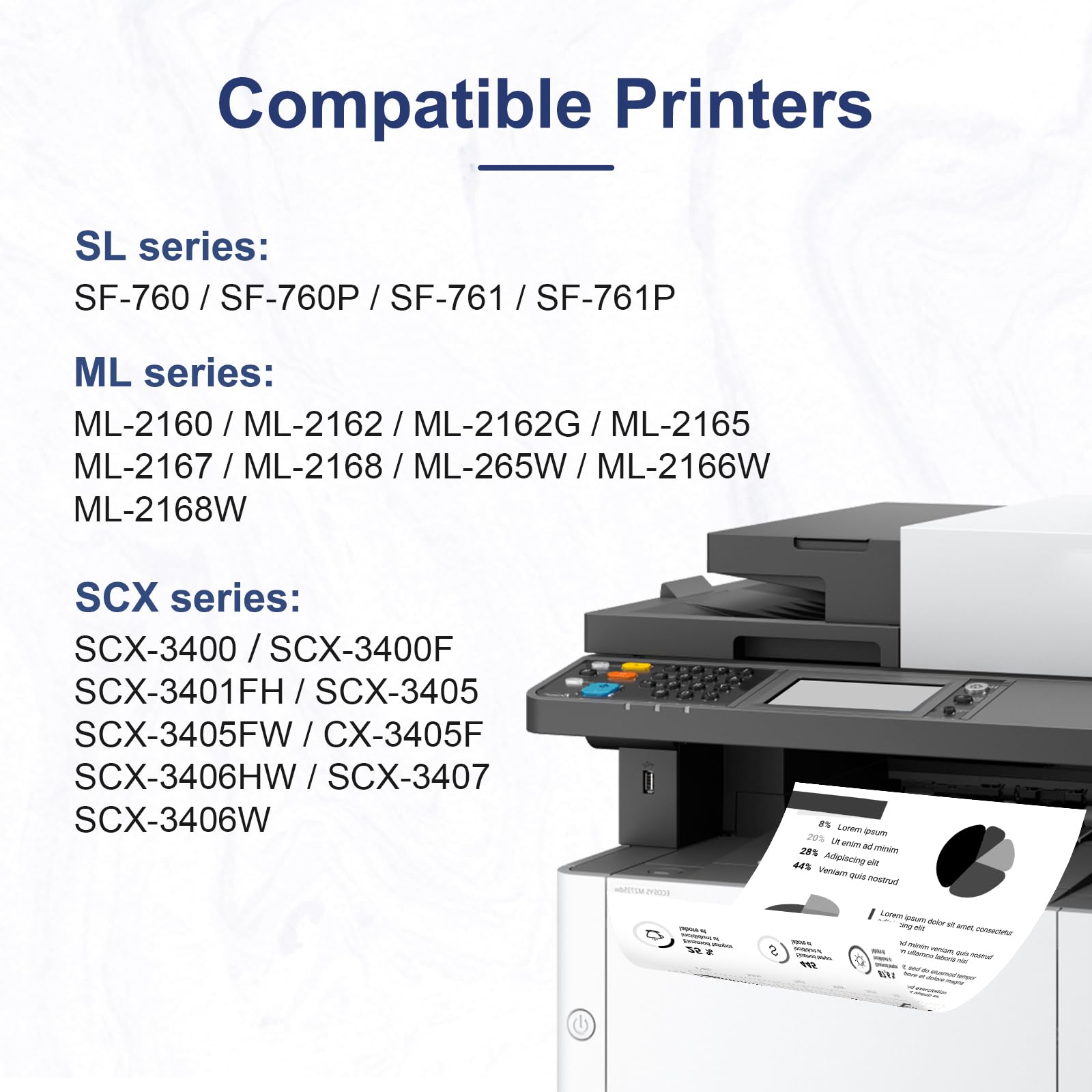 colorfly MLT-D101S Cartucce di Toner Compatibili per Samsung D101S per SCX-3405W SCX-3405 SCX-3405FW SCX-3400 ML-2160 ML-2165 ML-2165W ML-2168 SF-760 SF-761 SF-760P (1 Nero)