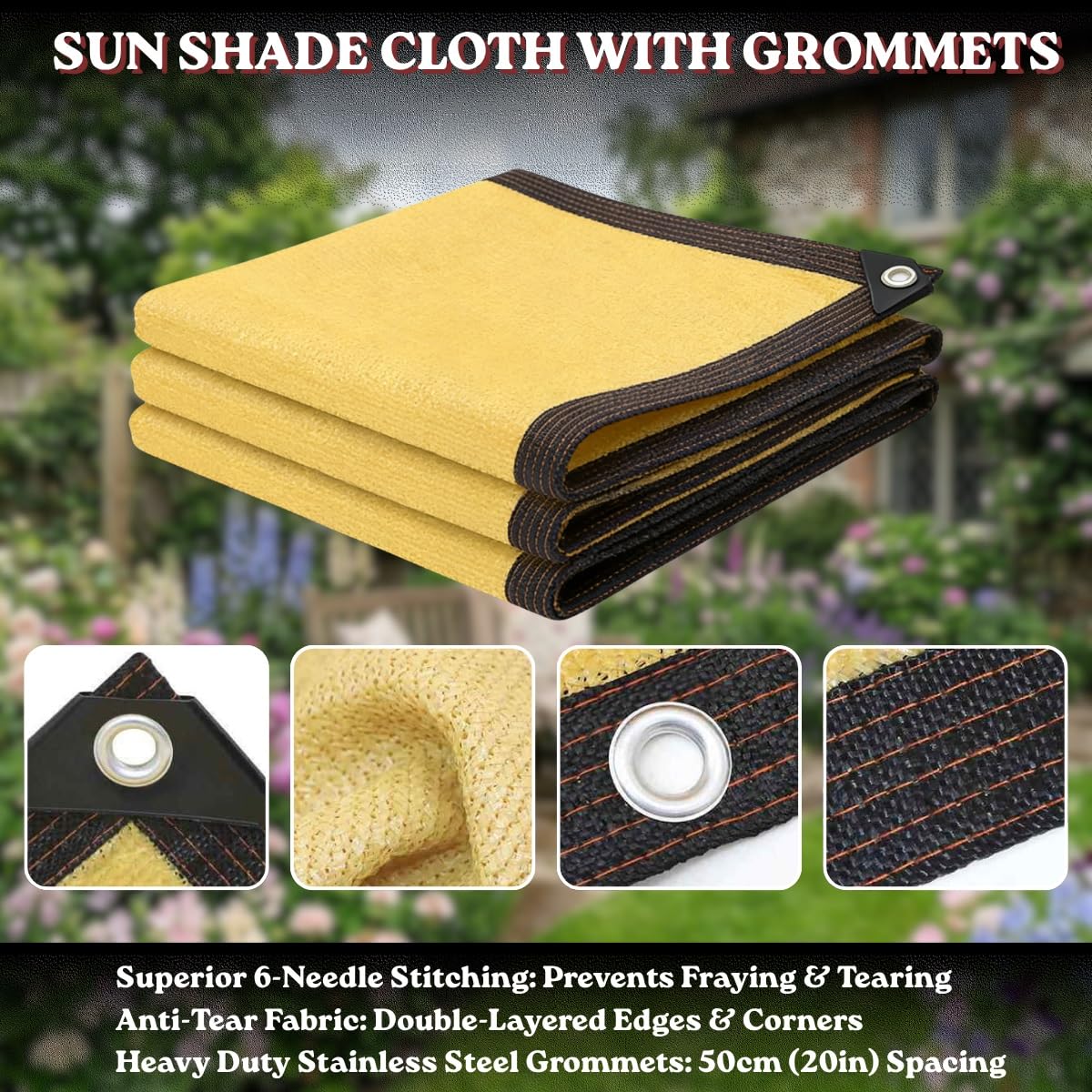 Rete Ombreggiante Telo Parasole 90%, Copertura Traspirante in HDPE Antistrappo, Rete Frangisole con Occhielli per Serra, Piante, Agricoltura e Copertura Auto(Grigio,4.0x6.0m)