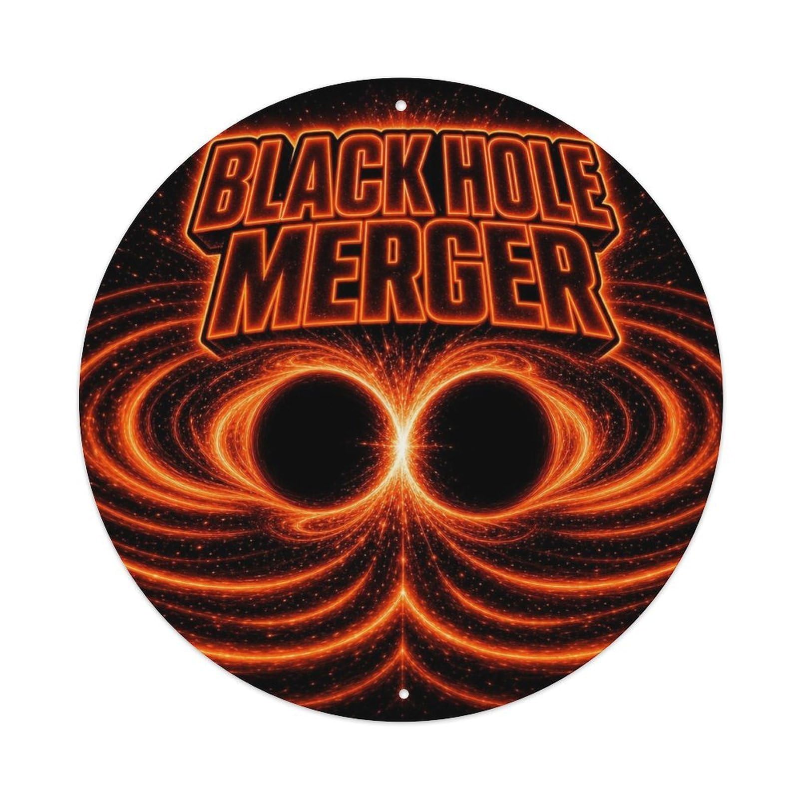 Black Hole Merger Cosmos Astrophysics Relativity Metal Tin Sign