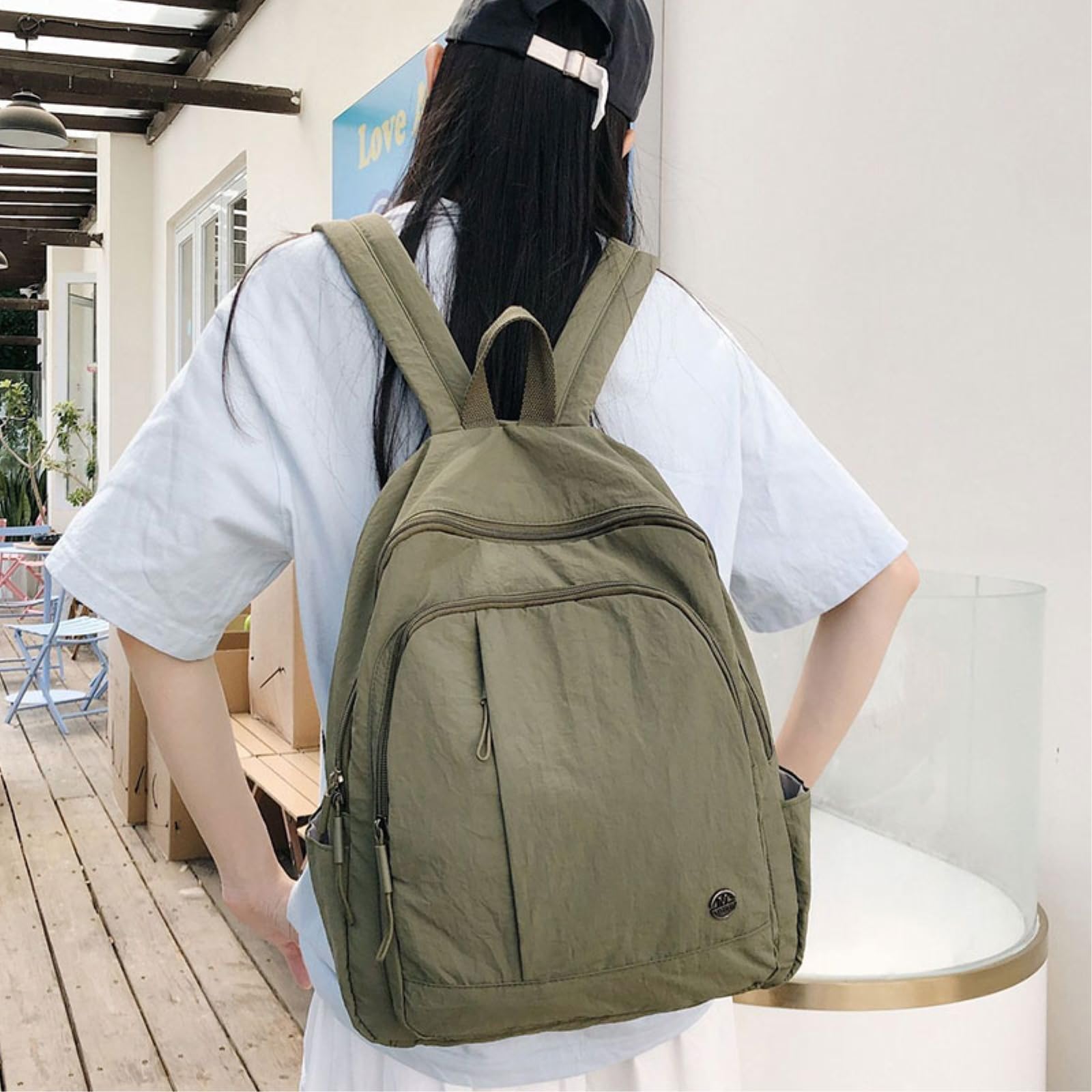 WANGQIQI Bolsa Mochila Ligera De Nylon Resistente Al Agua Bolsillo Múltiple Gran Capacidad para Viajes Escolares Viaje Diario