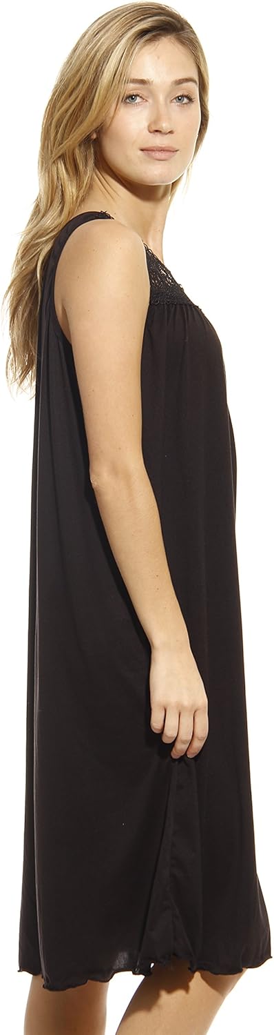 Dreamcrest Silky Soft Nightgown Crochet Trim Sleep Dress 1541B - Image 2