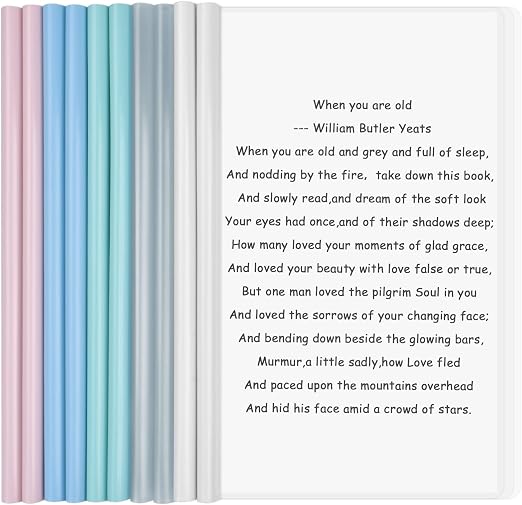 10 Feuilles A4 Couverture De Rapport,Transparent Barre Coulissante
