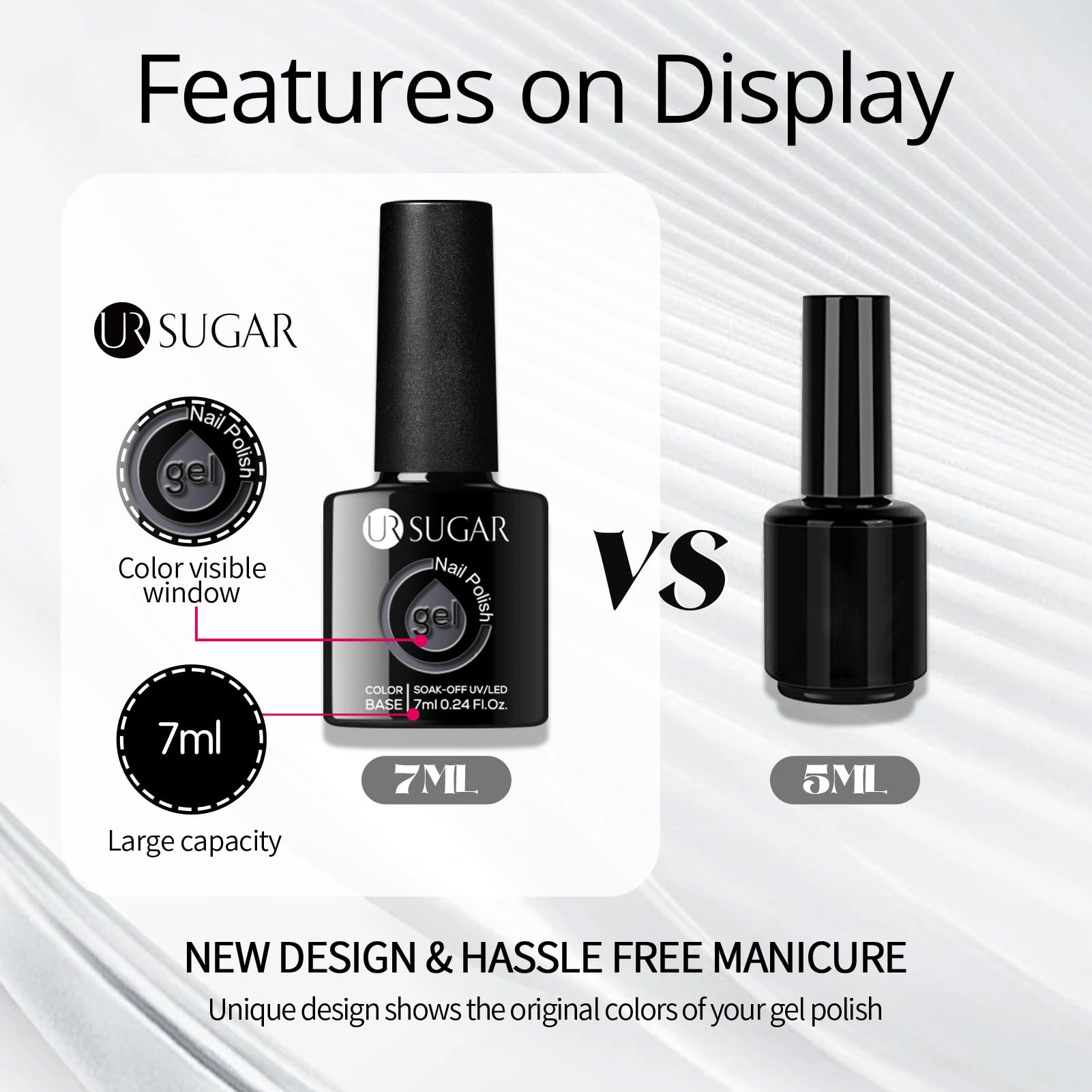 Juego de esmaltes de uñas de gel negro y blanco, 6 colores negro, blanco, gris, esmalte de gel negro con purpurina plateada para todas las estaciones, juego de manicura de uñas de gel para 8