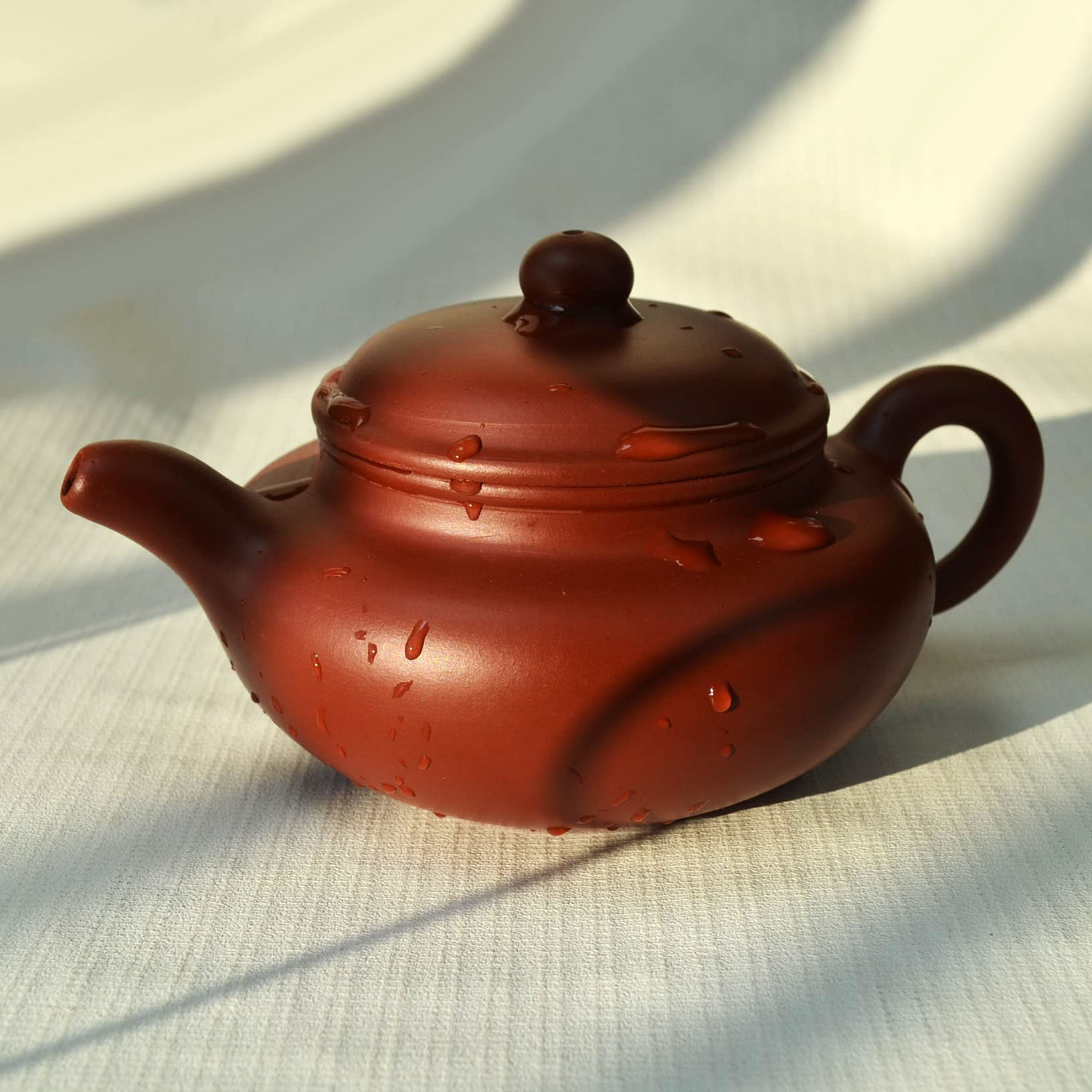 Zisha Classics Teekanne, 250 ml, chinesischer Yixing-Ton, Rot, Rot