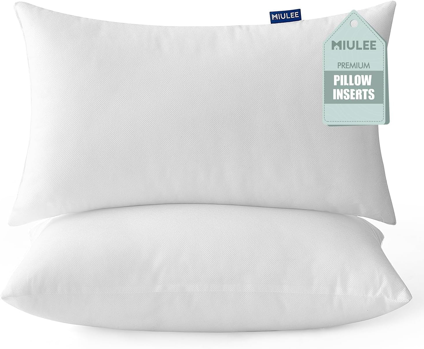 Size Small Color White MIULEE Standard Size Set of 2 Throw Pillow Inserts, Nowoven Decorative Pillow Inserts for Living Room