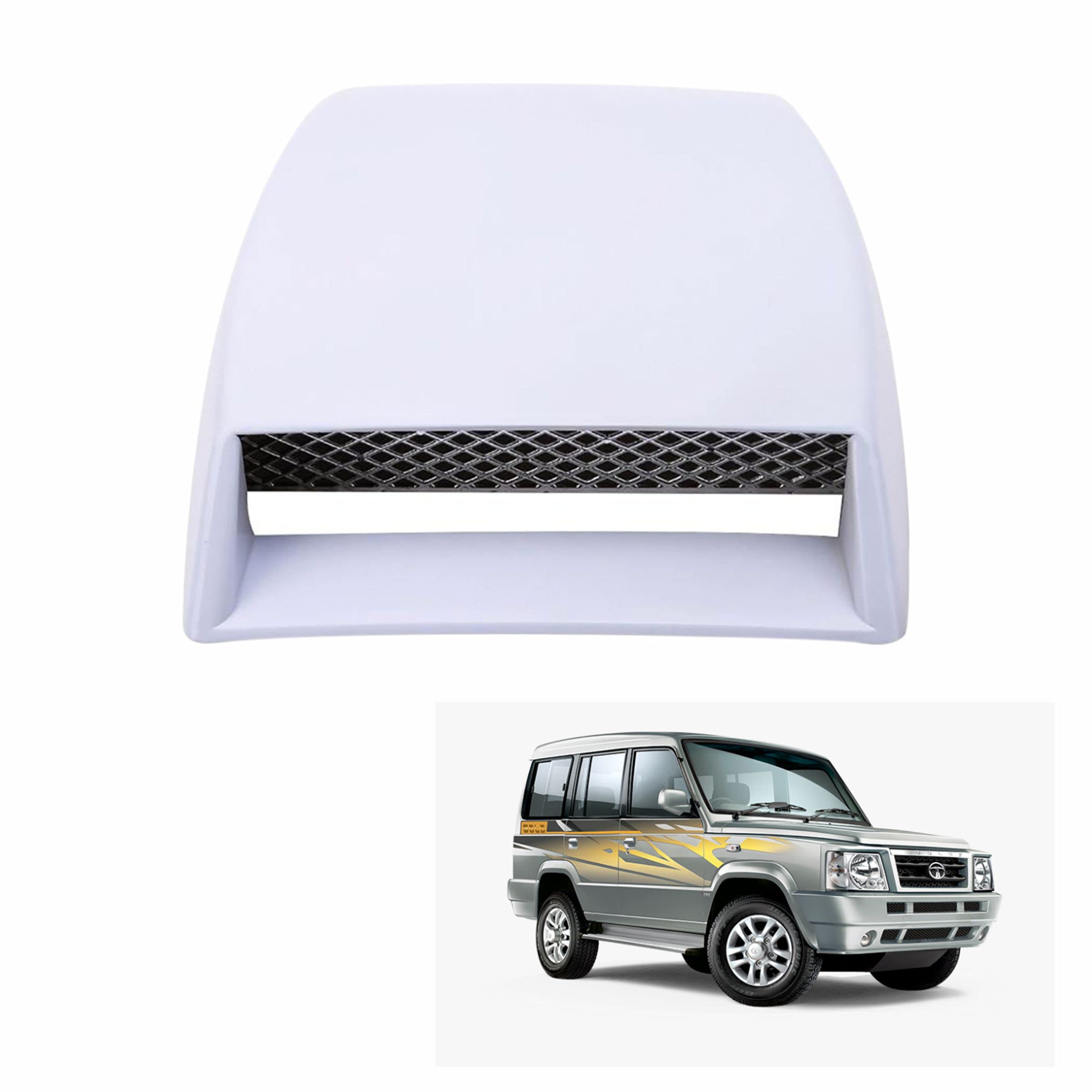 Asryd Decorative Car Air Flow Vent Cover Hood ABS Exterior Accessories For Tata Sumo (White)