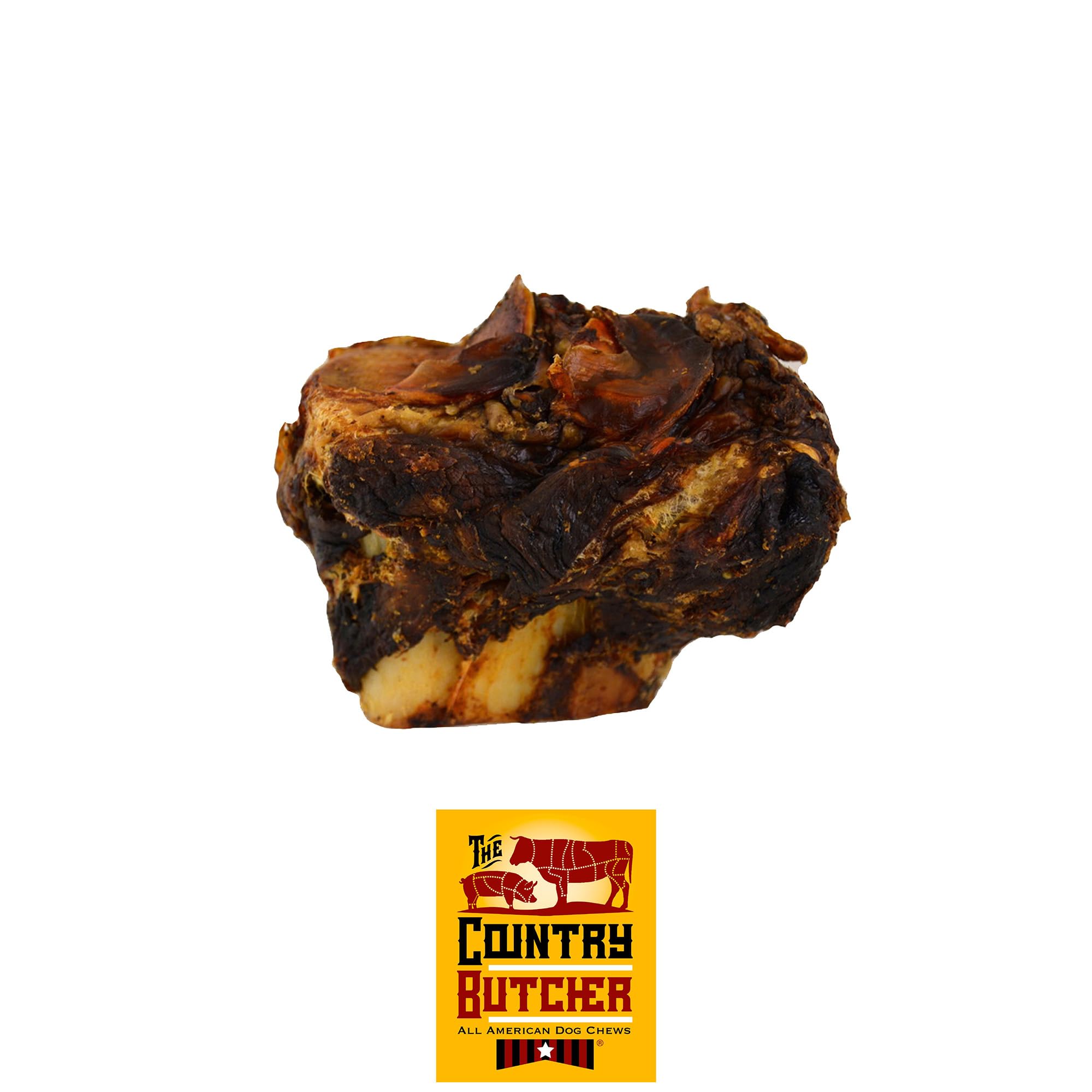THE COUNTRY BUTCHER Beef Knuckle Dog Bones for Aggressive Chewers, Large and Medium Breed Dog Treat, Natural, Tough, Chew Toy, Made in The USA, 8