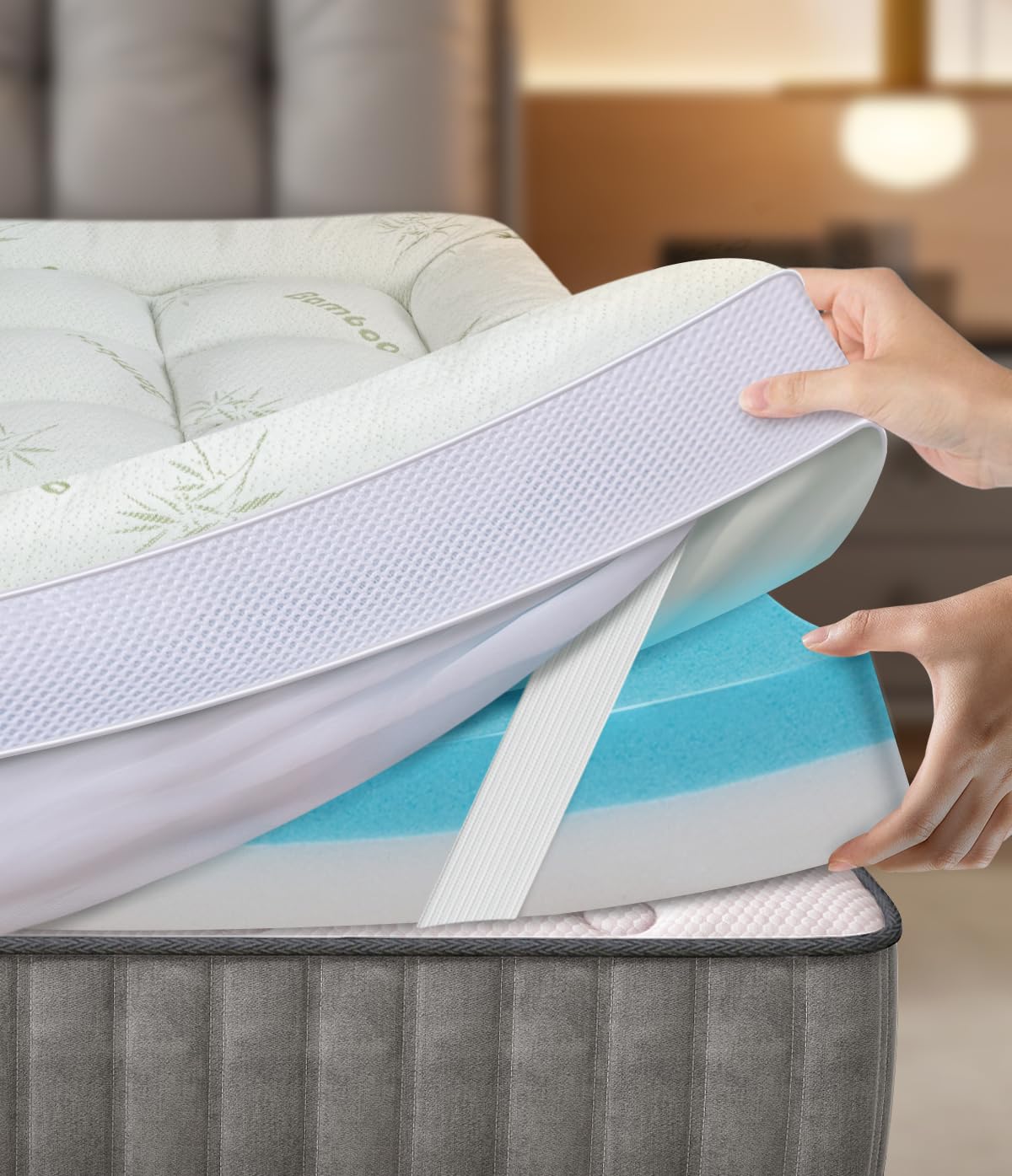 Fracho 4 Inch Twin XL Memory Foam Mattress Topper