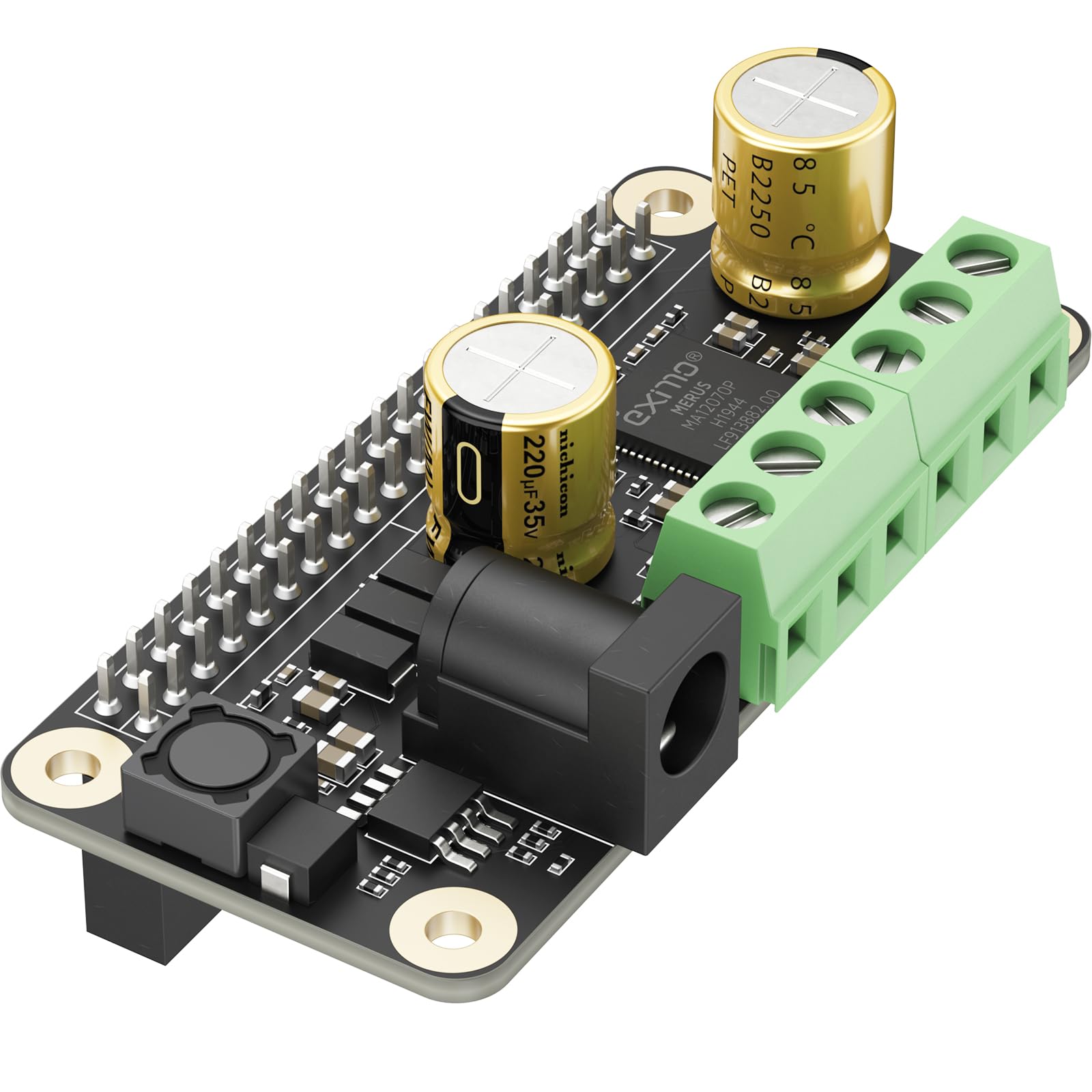 InnoMaker Amplificateur audio 2 x 80 W Puissance de crête Classe D HiFi AMP Pro Mini Hat 192 kHz/24 bits MA12070P pour Raspberry Pi 5/4/Zero 2 W Prend en charge Volumio, MoOde, Raspbian, LibreELEC