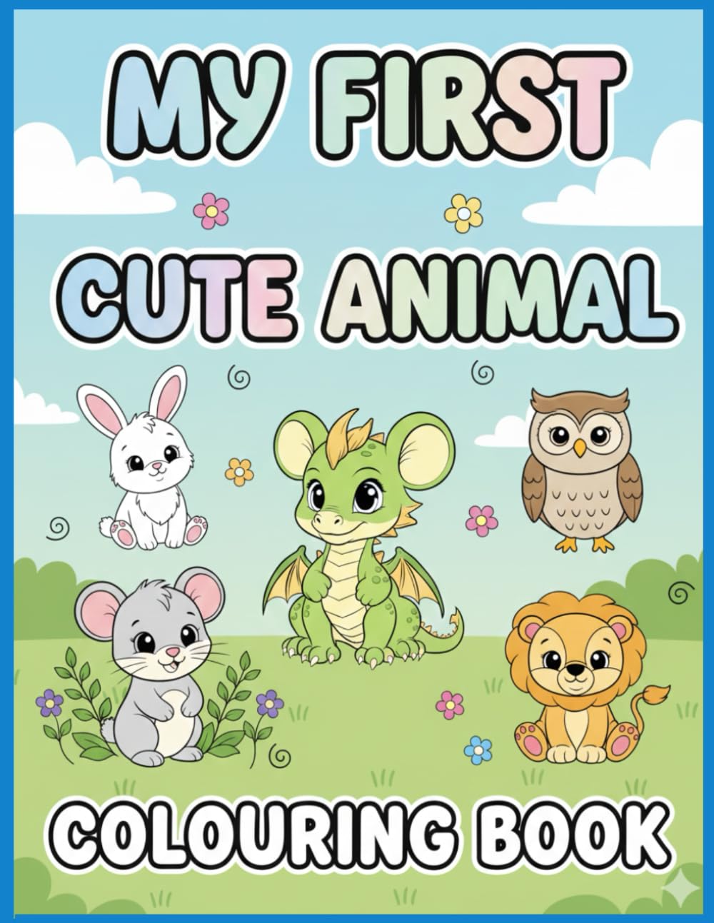 My first cute animal colouring book: Fun and Simple Animal Designs for Toddlers and Early Learners