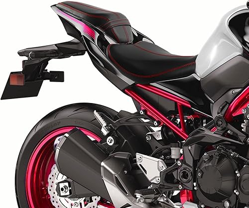 Miniatura 3 de TCT-MOTORPARTS Funda de asiento delantero trasero para conductor y pasajero para Kawasaki Z900 Z 900 2017-2024 (negro y rojo #5)