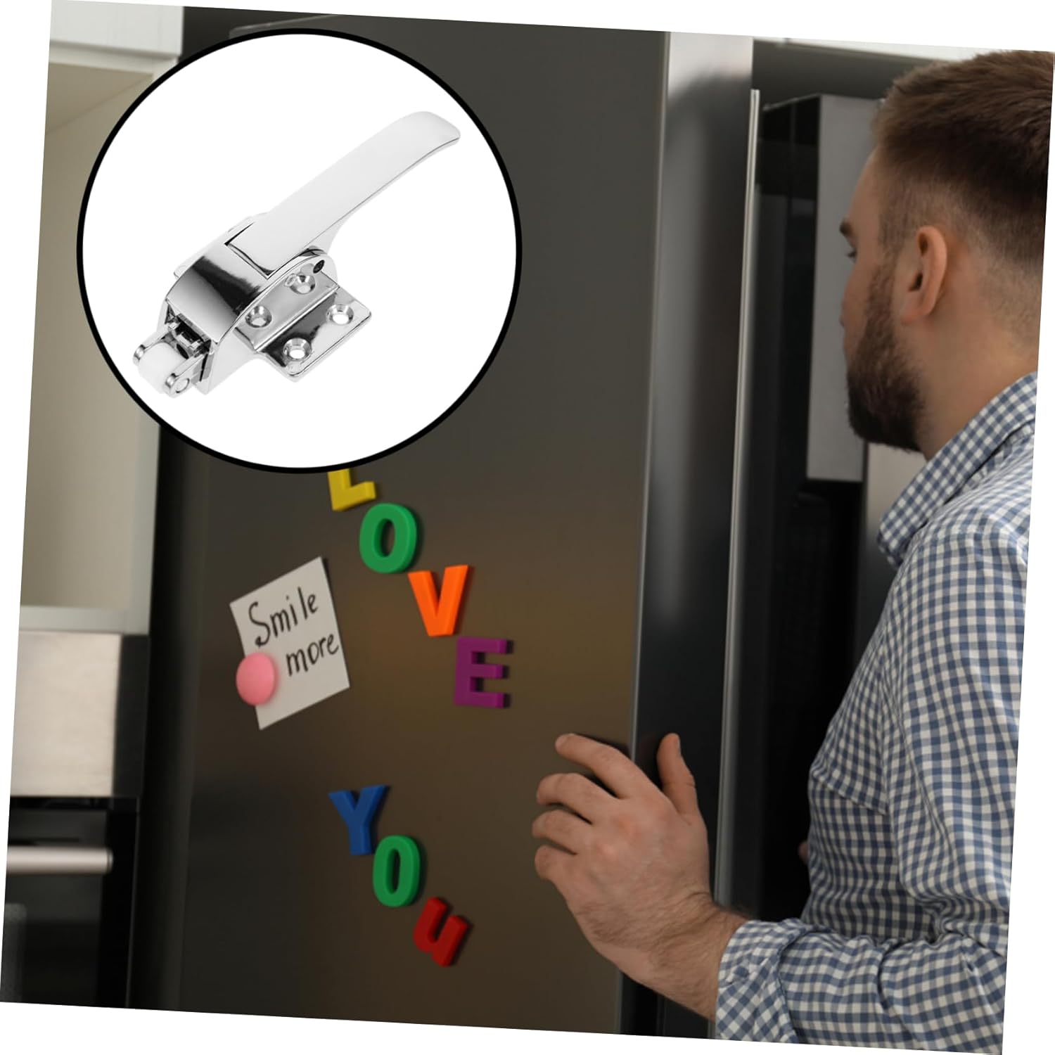 Gatuida 4pcs Refrigerator Latch Handle Heavy Duty Freezer Door Accessory Grip for Easy Installation Fit for Coolers and Refrigerators