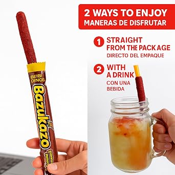 Bazukazo Tamarindo Con Chile - Candy Sticks, 20 Pieces, Tamarind Flavor With Chili, Spicy Candy, Banderillas De Tamarindo, Mexican Candy