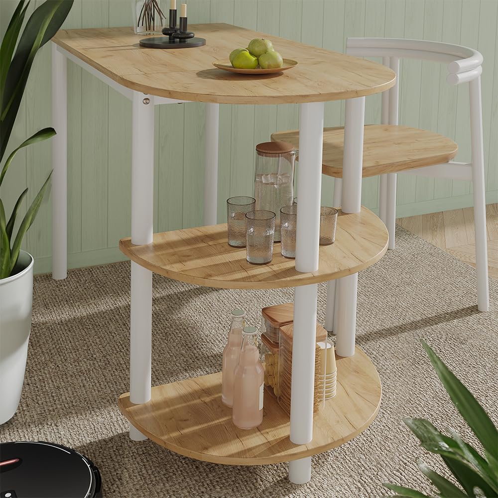 Vicco Table de Cuisine Freetown, Chêne doré/Blanc, 110x50cm