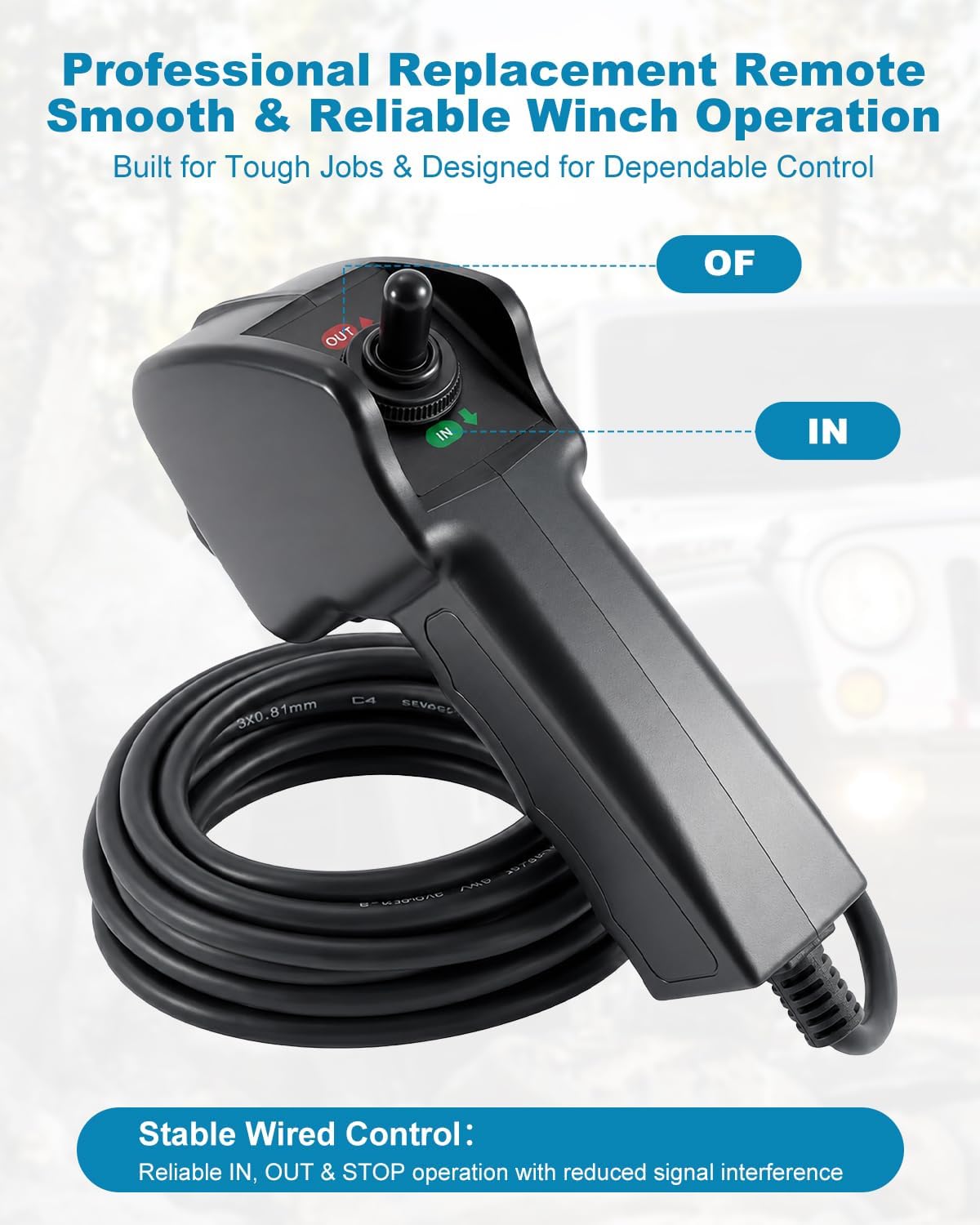 Truck Winch Remote Control Replace SB97495-50 5-Pin C-Shape Plug