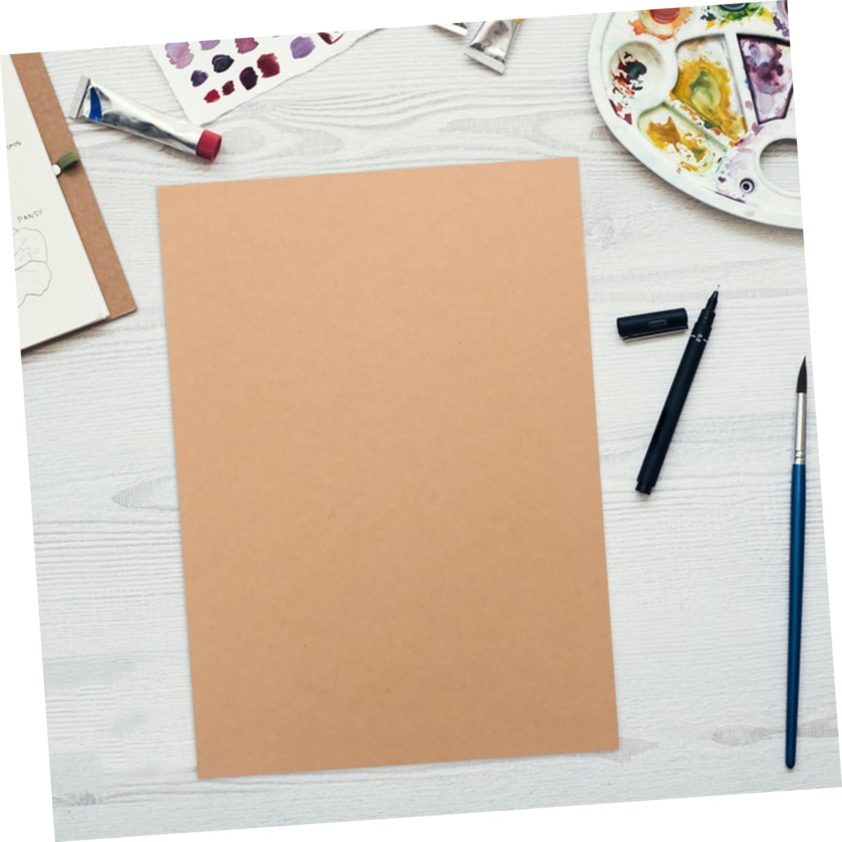 Uonlytech 100 Blatt Braunes Kraftpapier Kartonpapier 180g/m² Reißfest Unlinierte Karteikarten für Zeichnungen und Einladungskarten Bastelprojekte
