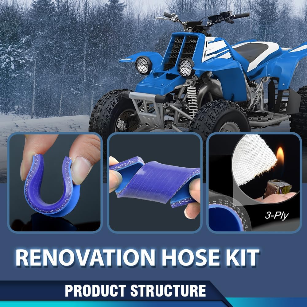 PIT66 Silicone Radiator Hose Kit Compatible with Yamaha Banshee 350 YFZ350 1987-2006 Blue
