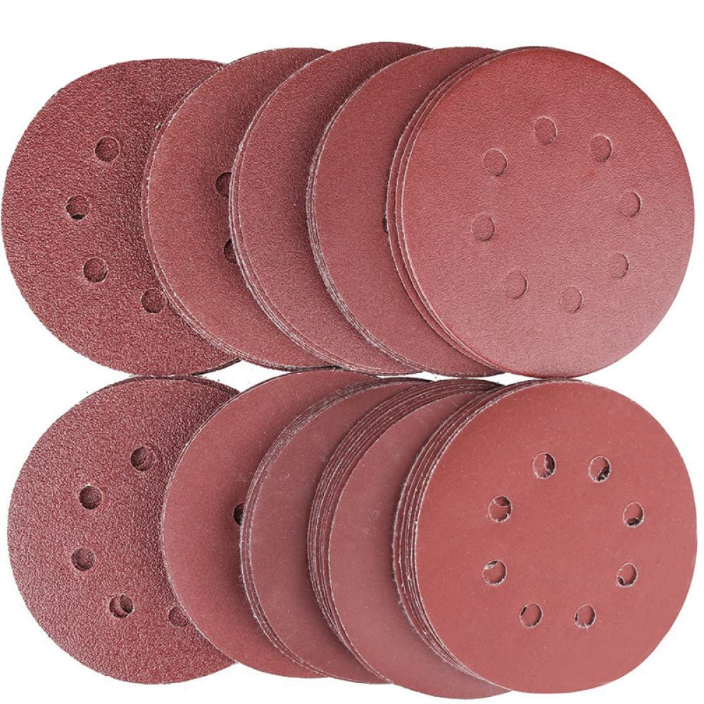 80 PZ Dischi Abrasivi Tamponi, 40 60 80 100 120 150 180 240 320 400 Grane 8-Fori Carta Vetrata Assortiti per Levigatrice Orbitale Casuale,H