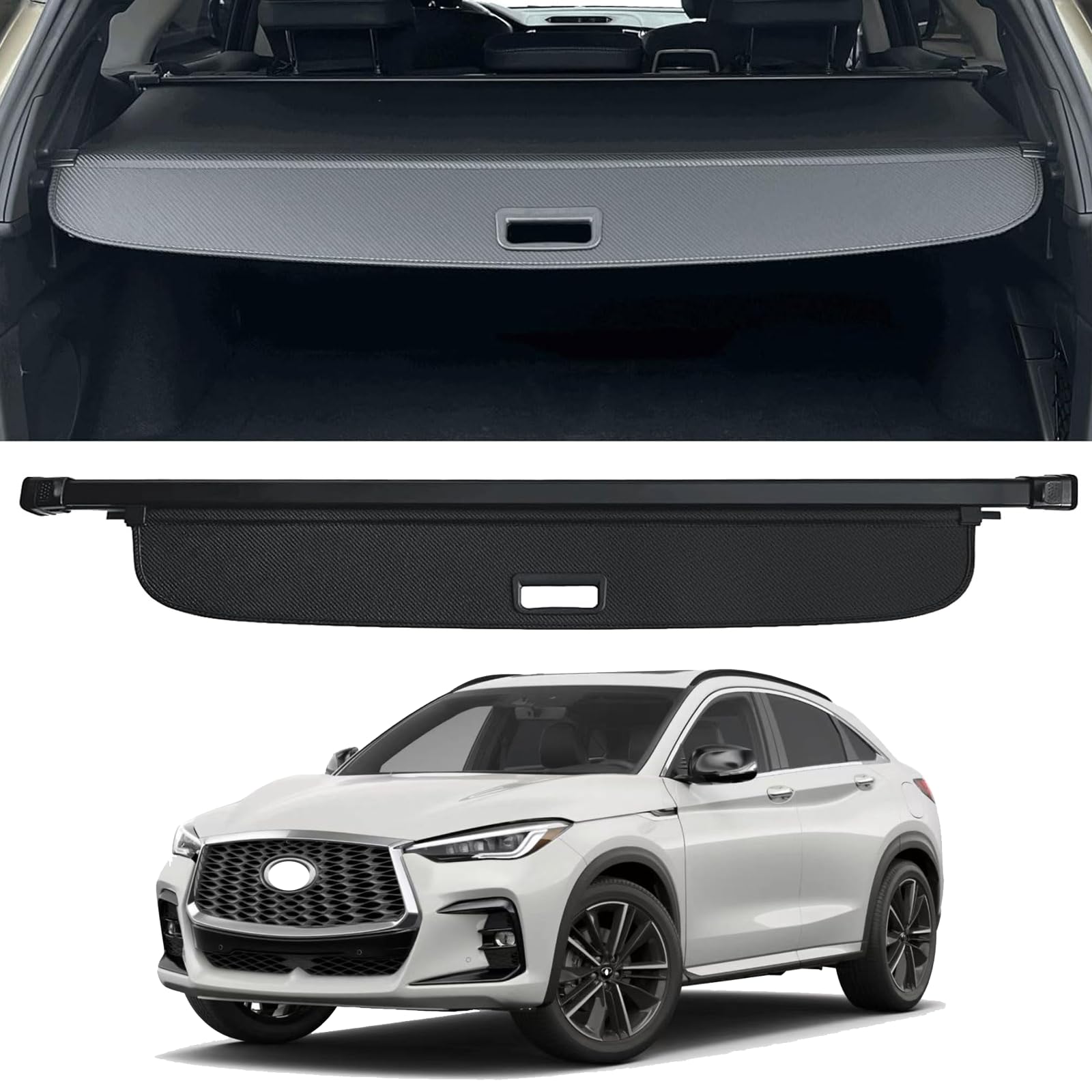 Photo 1 of Retractable Trunk Cover Compatible with 2022-2024 2025 Infiniti QX55 Cargo Cover Rear Trunk Security Cover QX55 Accessories Privacy Screen Cover