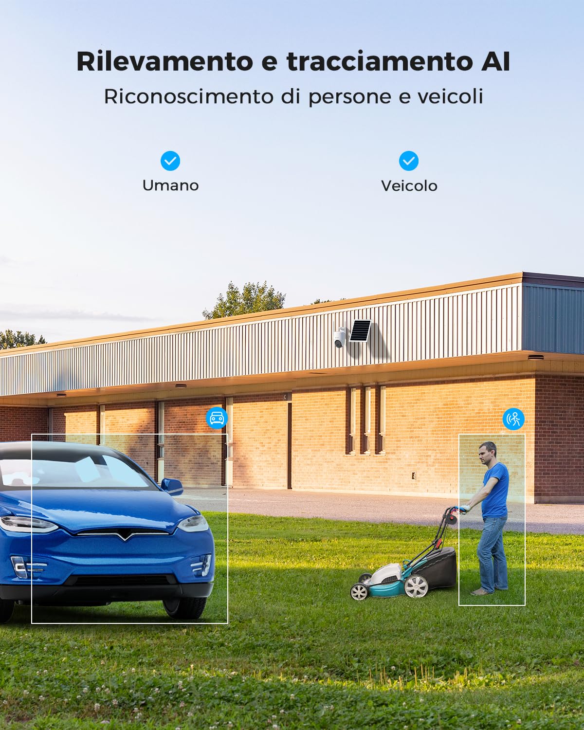 COCOCAM 24/7 Registrazione AOV 4G LTE Telecamera Esterno con Batteria 15000mAh Pannello Solare 8W, 2K PTZ, Rilevamento AI, Tracking AI, Visione Notturna 30 Metri, Scheda eSIM Inclusa (NO WIFI)
