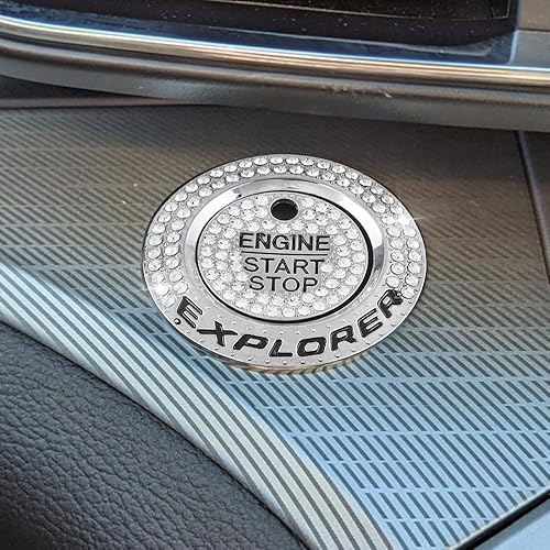Miniatura 8 de PIFOOG Bling Explorer - Accesorios para Ford 2020-2023 ST XLT Limited Platinum Push Start Stop Button Cover Calcomanías Decoración Interior de