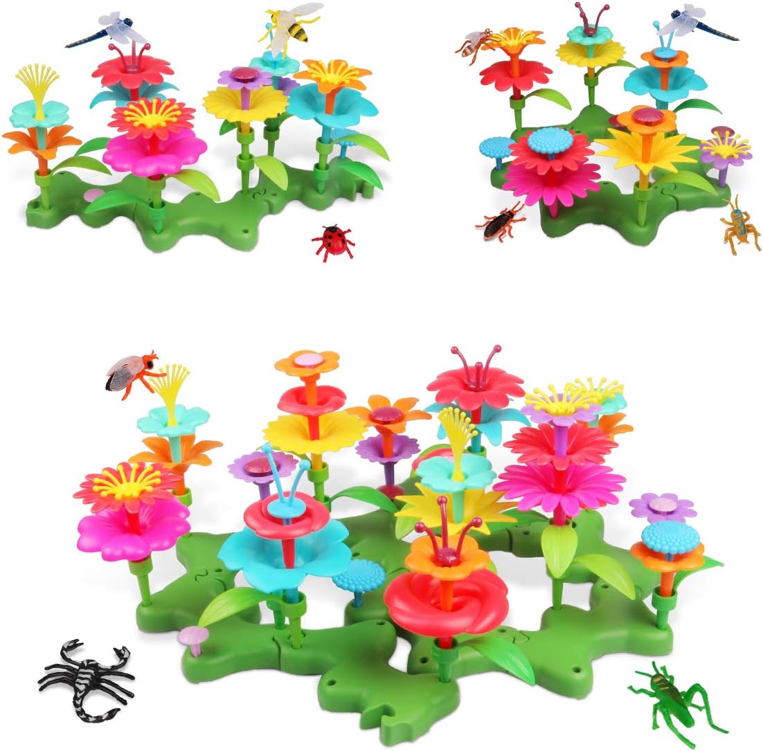 Authentic Crazy Deals Lydaz Flower Garden Building Toys for Girls,Easter Basket Stuffers Birthday Gift for Toddlers, Building Block Toys,Indoor Education and Gardening Pretend Playset for Kids 3+ Years Old-109PCS