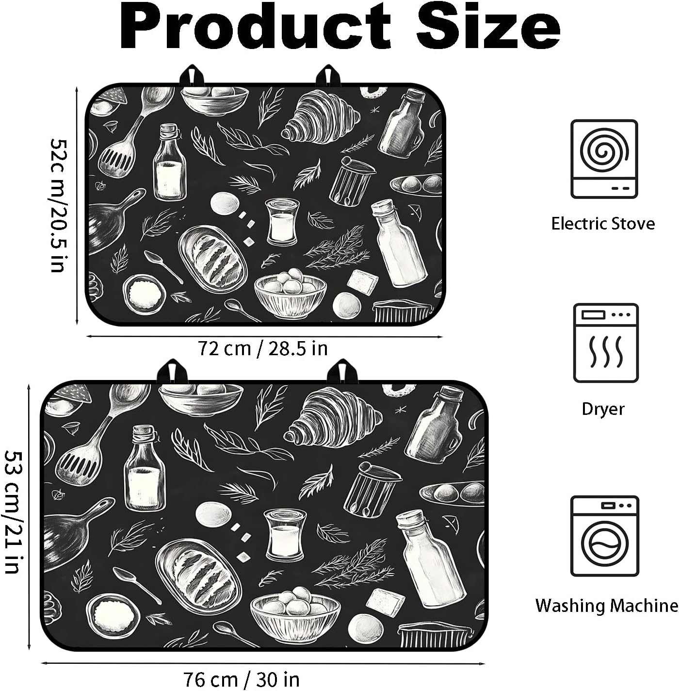 Stove Top Cover for Electric Stove 28" x 20", Heat Resistant Cooktop Cover with Anti-Slip Backing, Scratch Resistant Multi-Purpose Stove Cover, Expands Kitchen Countertop Space