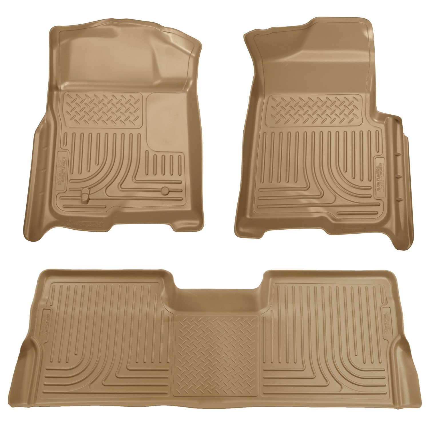 Husky Liners Weatherbeater Floor Mats Fits 2008-2010 Ford F-250 F-350 F-450 Crew CAB ONLY Without Manual Shifter Footwell