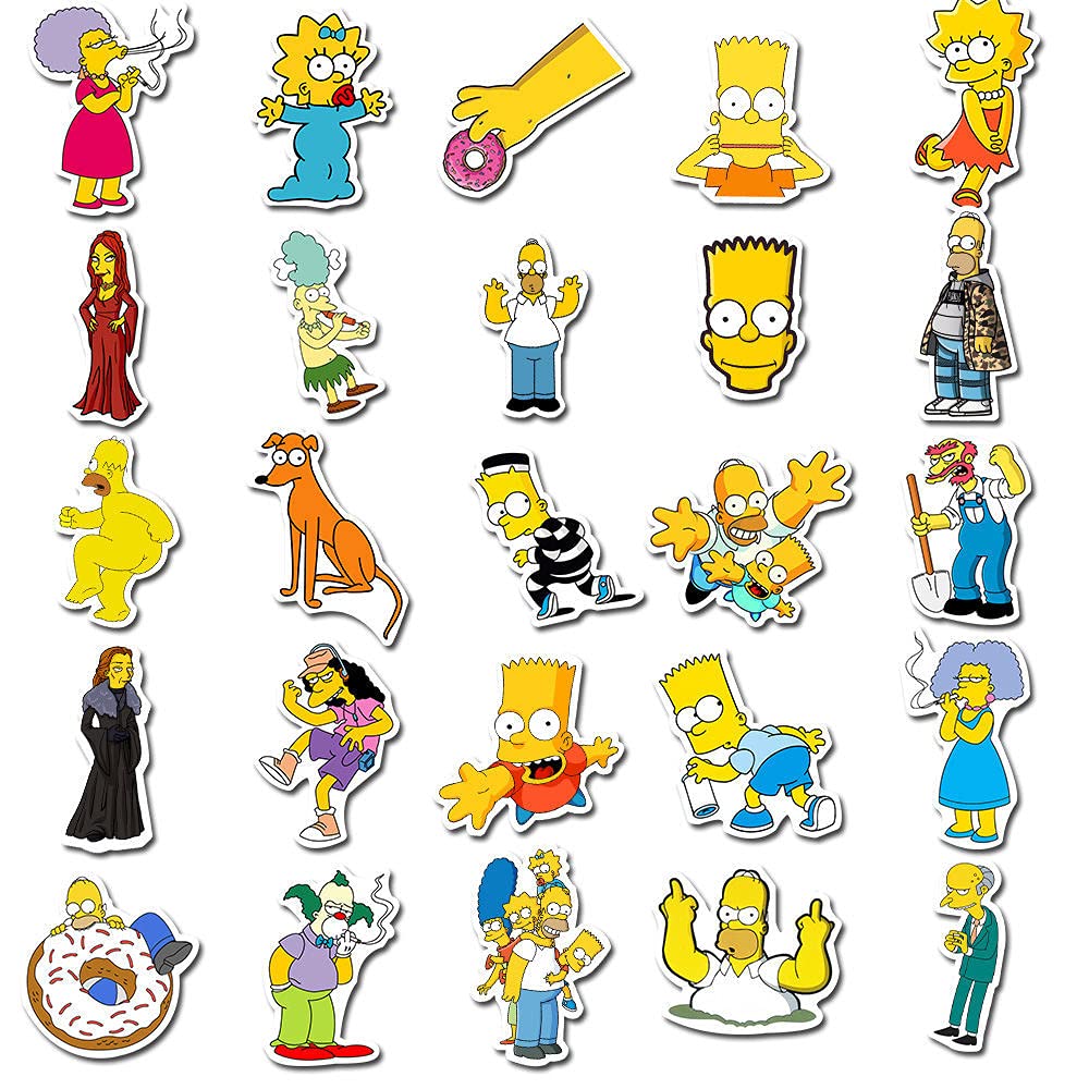 Amazon.co.jp: 50枚の漫画シンプソンズアニメ防水シール旅行箱ノート