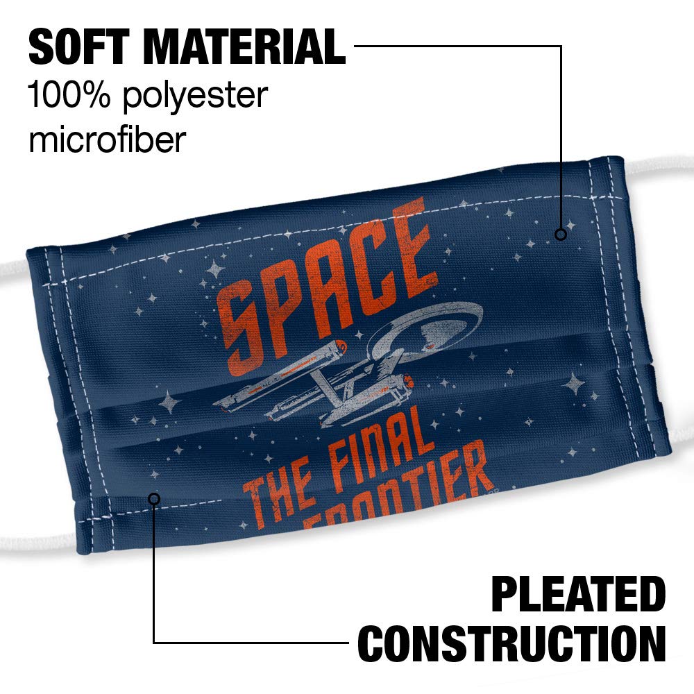 Star Trek Space Travel 1-Ply Reusable Face Mask Covering with Adjustable Nose Wire, Unisex