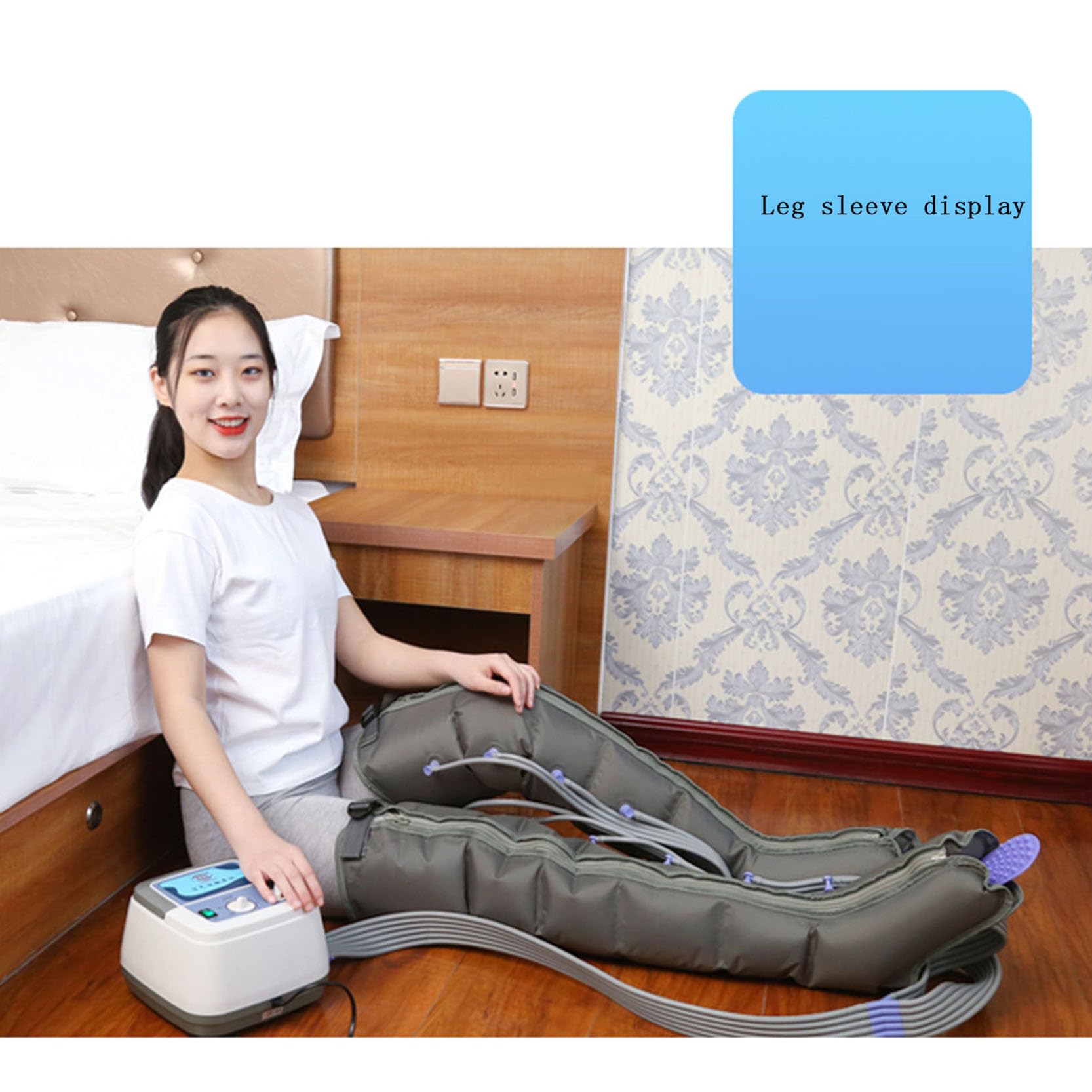 Masajeador de Compresión Neumática 6 Cavidades, Botas de compresión de Aire para circulación de linfedema, Compresor de Aire Masajeador de Pies Promueve La Circulación Sanguínea