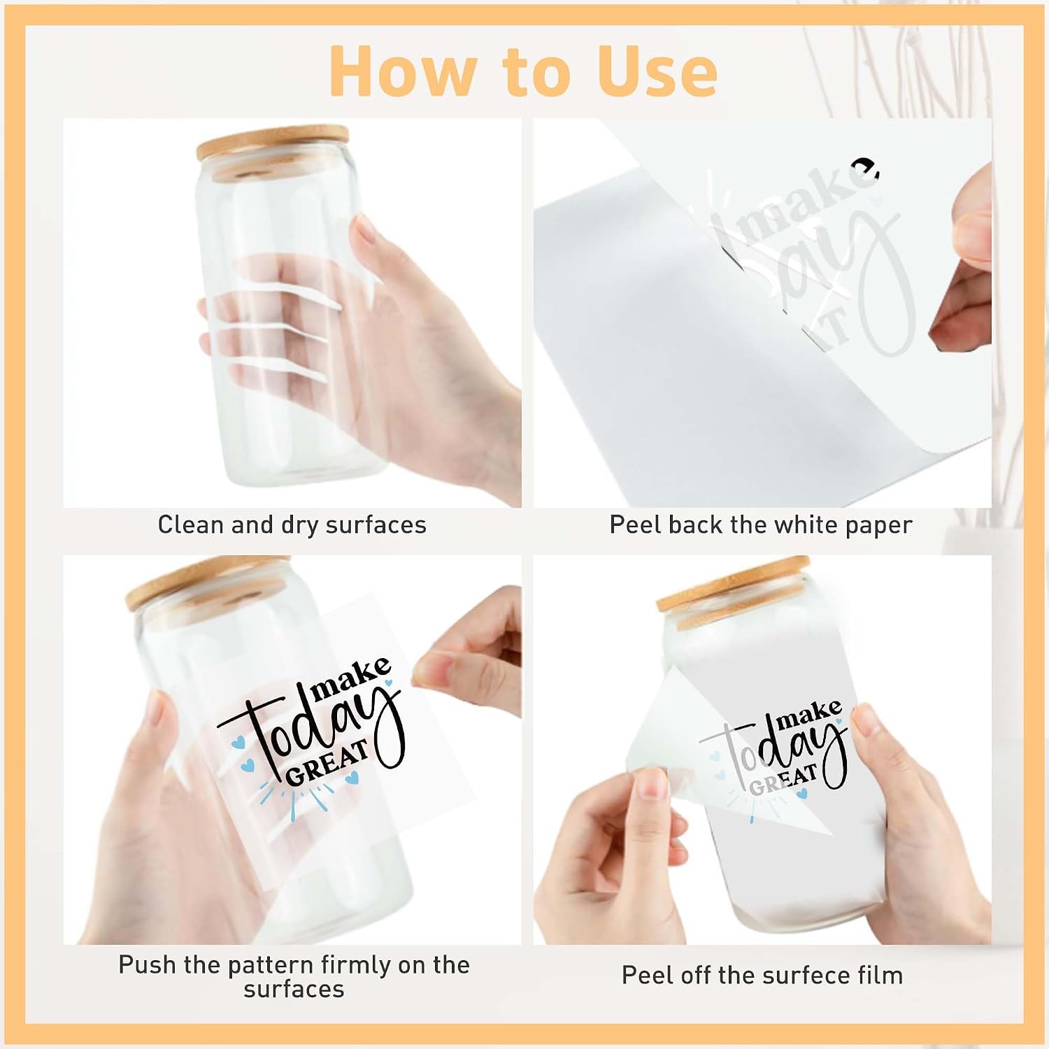 Motivational UV DTF Cup Wraps - 20 Sheet Inspirational Quotes UV DTF Transfer Stickers, Affirmation UVDTF Cup Wraps for Glass, Waterproof Transfer Sticker for Boys Girls