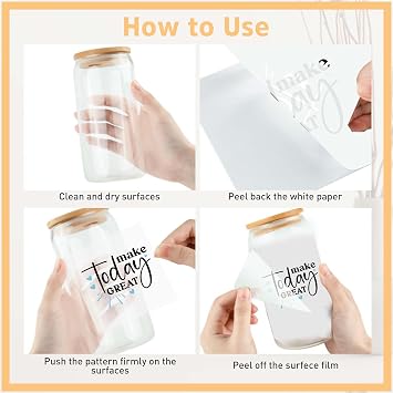 Inspirational Quotes UV DTF Cup Wraps, Transfer Stickers for Glass Tumblers